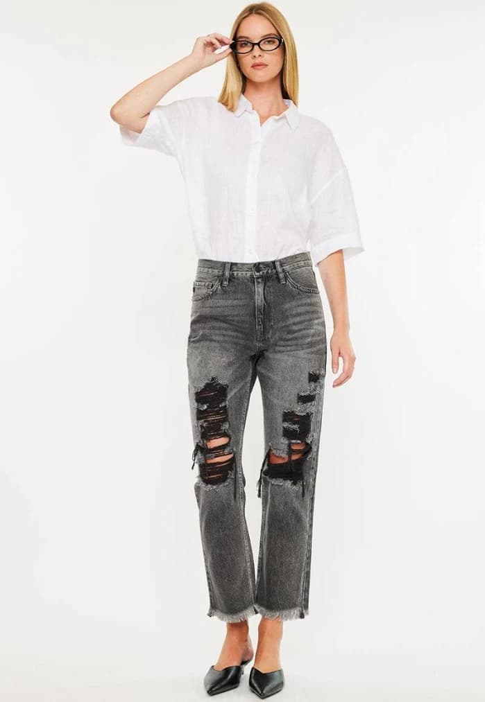 Zara High Rise Slim Straight