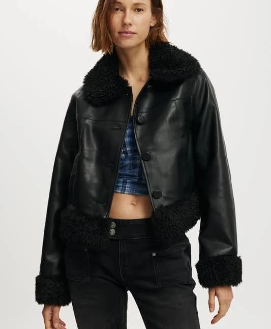 Cotton On Women's Peggy Faux Fur Trim Jacket