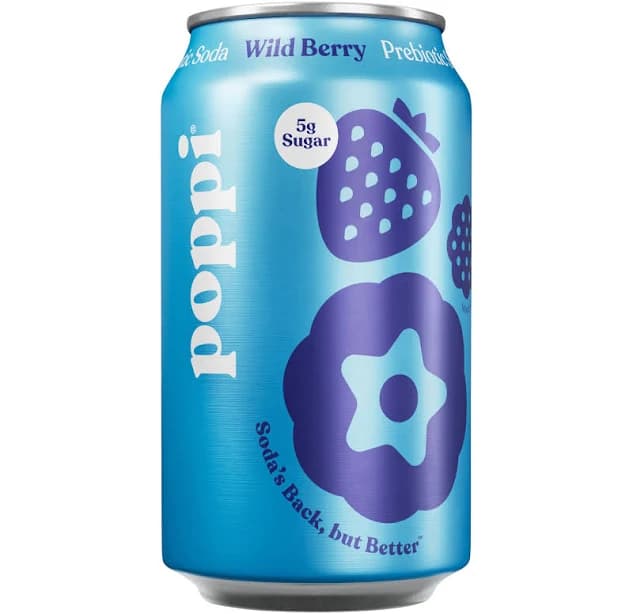 Poppi Wild Berry Prebiotic Soda 12 oz Can