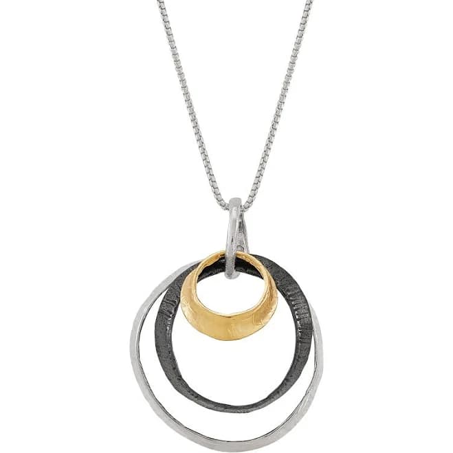 Silpada Melodrama Sterling Silver 14K Yellow Gold-Plating Pendant Necklace