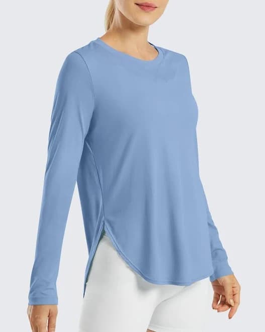 Women's UPF 50+ Long Sleeve Workout Sun Shirt Lightweight