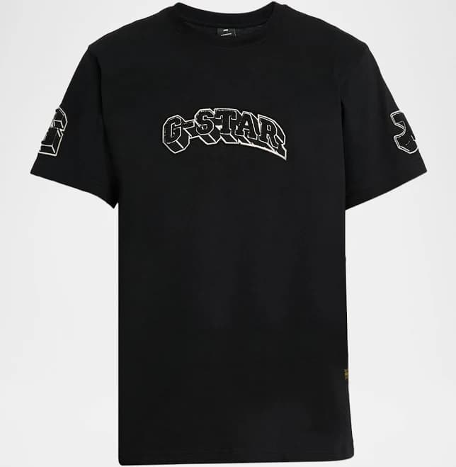 G-Star Raw Men's Patches Organic Cotton Relaxed Fit T-Shirt, Dk Black, Men's, Shirts Tops Short-Sleeve T-Shirts Tees