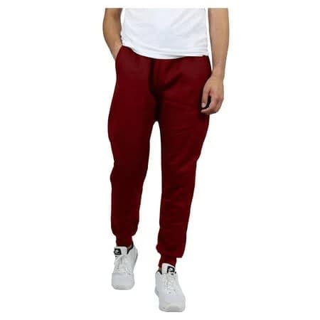 Galaxy by Harvic Men's Fleece Jogger Sweatpants, Size: Small, Red