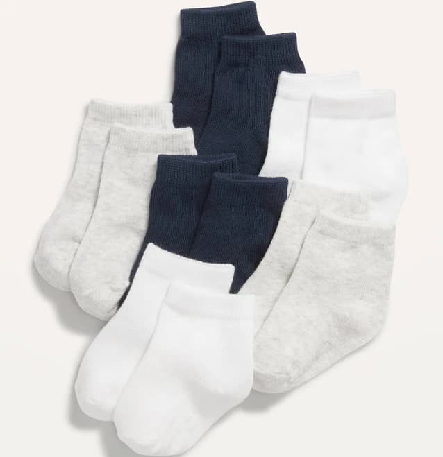 Unisex Crew Socks 6-Pack for Toddler & Toddler