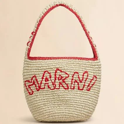 Marni Nassa Raffia Hobo Shoulder Bag