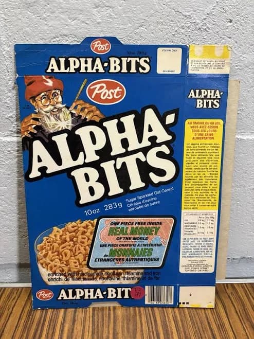 Post Alpha Bits Cereal Box Vintage 70’s Canadian Version Original See