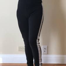 Stripped Black Leggings from Hollister •High-raised... | Depop
