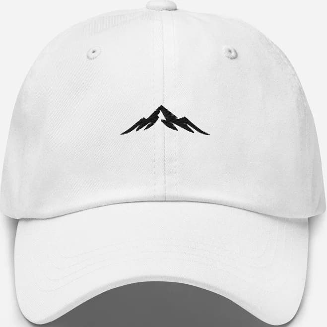 Minimal Mountain Embroidered Cotton Dad Hat