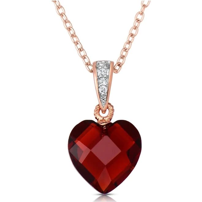 Genevive Women's Sterling Silver Cubic Zirconia Heart-Shape Necklace
