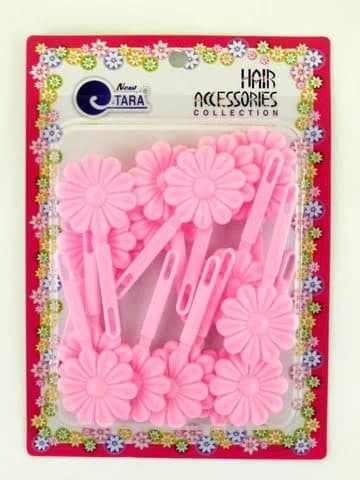 Women's Tara Children's Self Hinge Plastic Flower Hair Barrettes