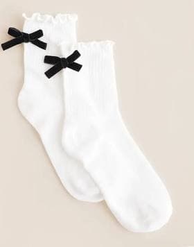 BKE Women's Polyamide Bow Crew Socks