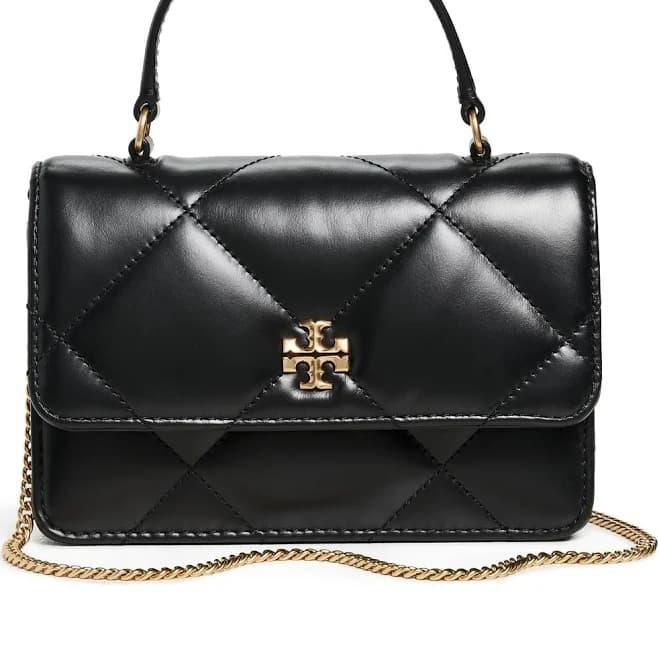 Tory Burch Women's Kira Diamond Quilt Mini Top Handle Chain Wallet