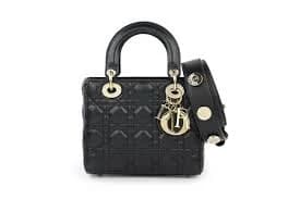 Dior - Small Lady Dior My Abcdior Bag Black Cannage Lambskin - Women