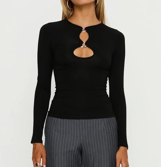 Princess Polly Orlaith Cut Out Long Sleeve Top