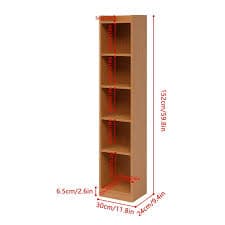 BonChoice 5 Tier 60 in Medium Density Fiberboard Small Narrow Corner Bookcase - Walmart.com