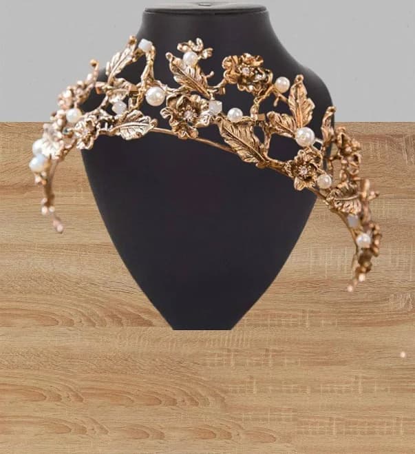 Vintage Pearl Gold Halloween Crown