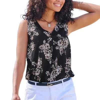 Lascana Women's Printed V-Neck Tank Top