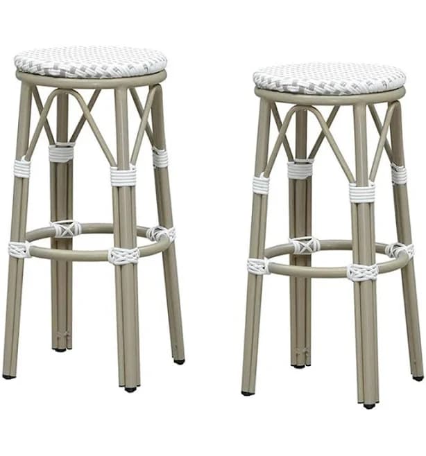 Purple Leaf Patio Round Bar Stools (Set of 2)