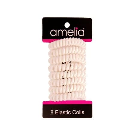 Amelia Beauty 8 Elastic Hair Coils Diameter Spiral Hair Ties, Gentle on Hair, Strong Hold and Minimizes Dents and