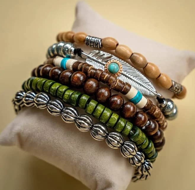 Bohemian Beaded Stackable Bracelet Set