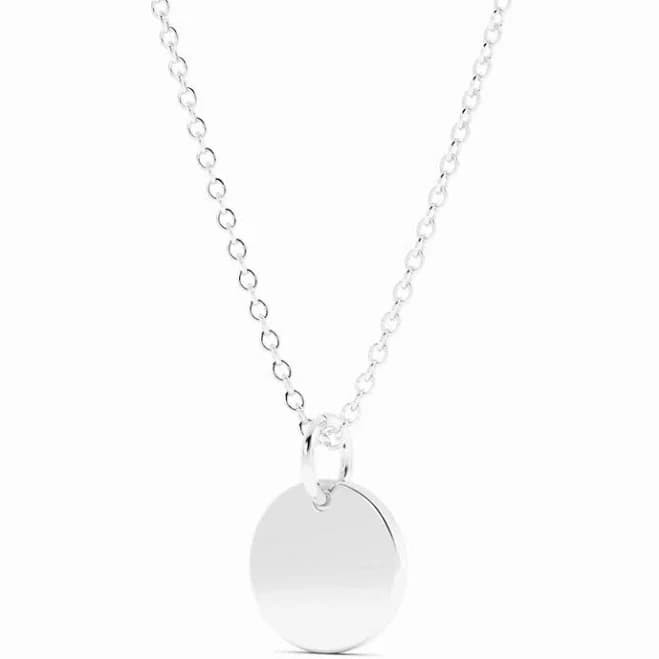 Luvari Sterling Silver Engravable Circle Pendant Necklace