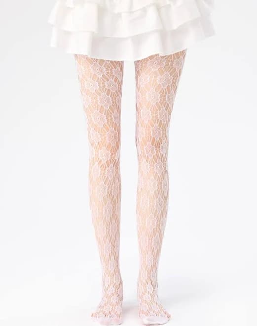 Elastane Floral Lace Tights
