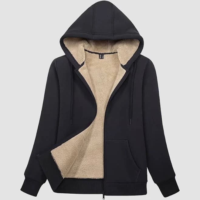 Women's Sherpa Lined Fleece Zip-Up Hoodie