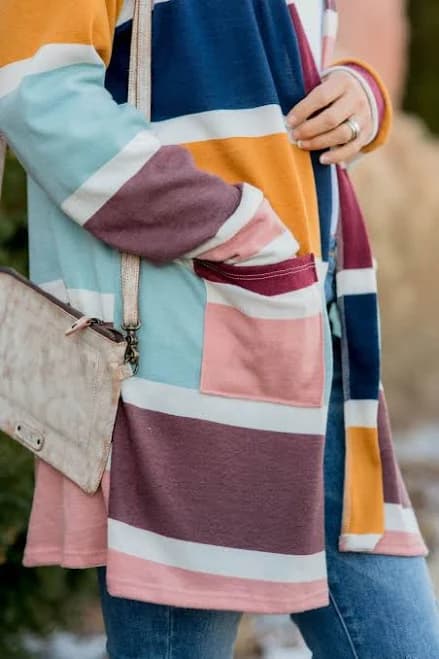 Shades of Blush Color Blocked Cardigan