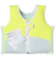 SUNNYLiFE - Salty the Shark Swim Vest 1-2 Aqua Neon Yellow