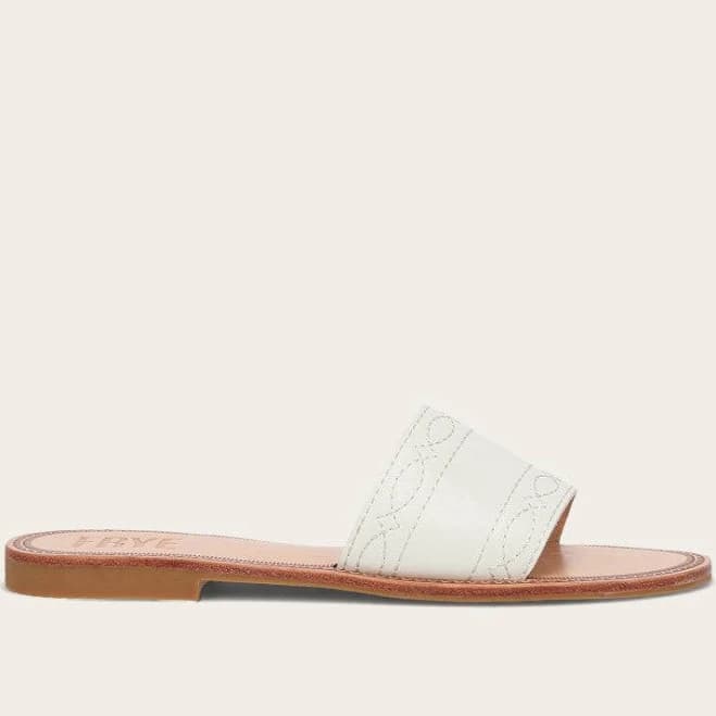 Frye Ava Woodstock Leather Slide Sandals
