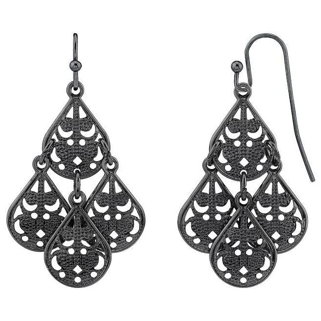 Filigree Teardrop Chandelier Earrings