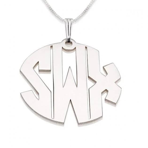 onecklace Block Letters Monogram Necklace