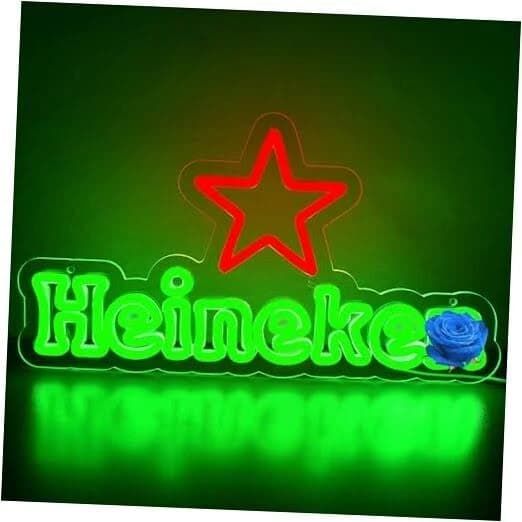 Heineken Green Neon Sign for Beer Lovers and Bars