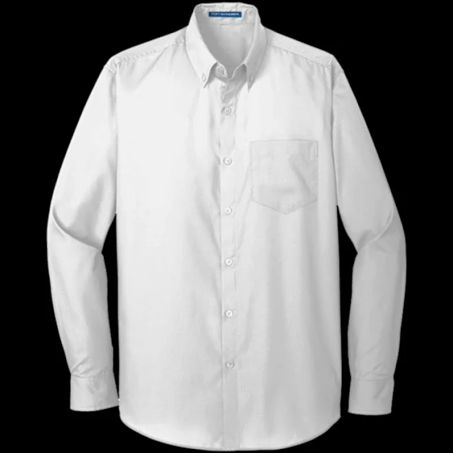 Custom Logo, Print & Embroidery - Port Authority Tall Long Sleeve Carefree Poplin Shirt - White