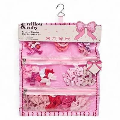 Willow & Ruby Girls' Foldable Hair Bow & Clip Set