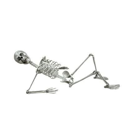 Nmdmisc Halloween Skeleton Full Body Plastic Skeleton for Haunted Houses Graveyard Scene Halloween Decoration (White,27.5 inch), Adult Unisex