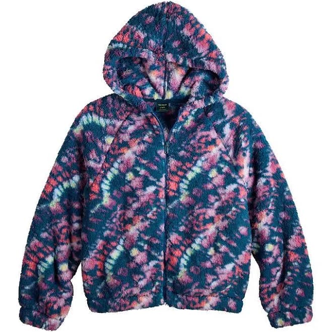 Girls 7-16 Tek Gear Hooded Teddy Faux Fur Jacket, Girl's, Size: Large (10/12), Multi Dye