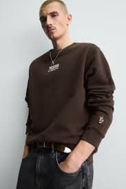 PIZZERIA LA MONTECARLO” PRINT SWEATSHIRT - Brown | ZARA United States