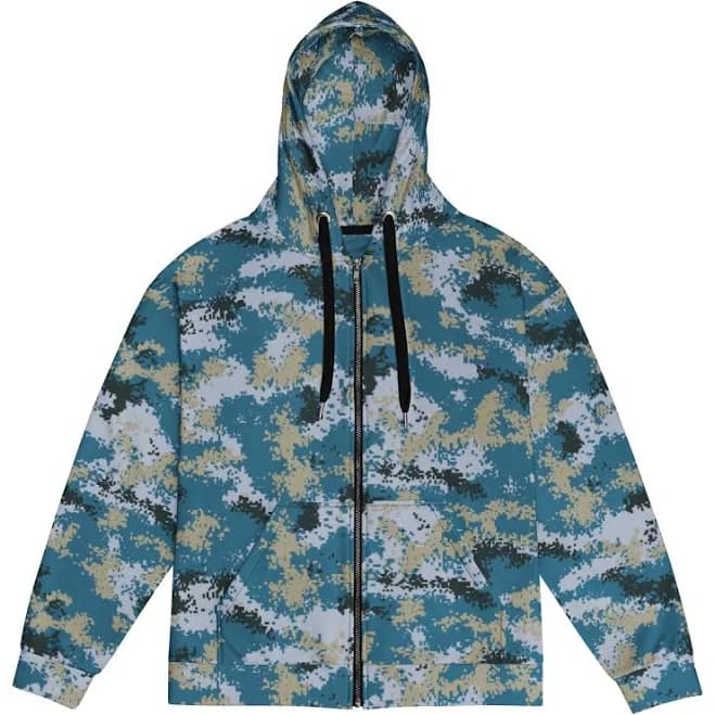 Chinese Digital Type 07 Ocean Camo Zip Hoodie