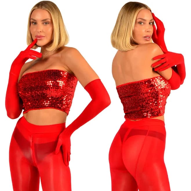 Veritas Glossy Sleek Shiny Pantyhose Evening Gloves
