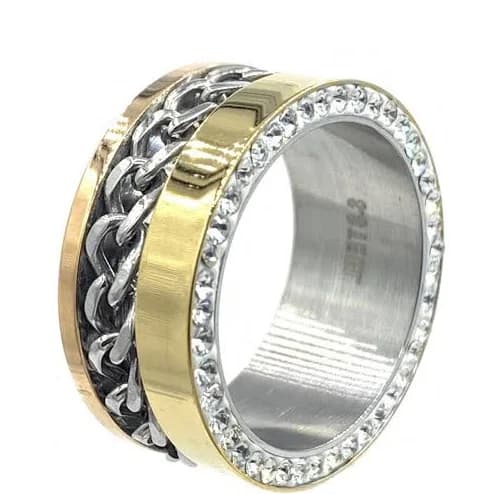 Wide Braided Steel Band Ring