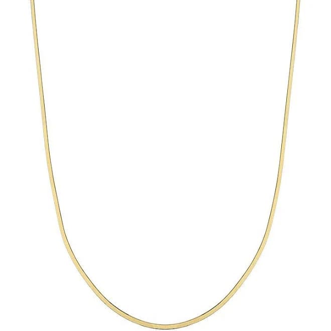 18K Gold Herringbone Chain Necklace