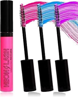 UV Glow Colored Mascara Volume and Length-3 Pcs Pink Blue Purple Longlasting Waterproof Tubing Mascaras for Eyelashes,Curling Colorful Mascara for Women Halloween Cosplay Party Stage Clubbing Makeup