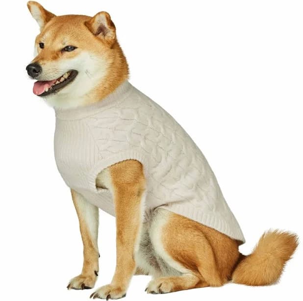 Blueberry Pet Fuzzy Textured Knit Dog Sweater