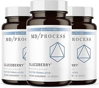 MD Process GlucoBerry Maqui Berry Extract with Chromium Picolinate for Blood Health Support - with Biotin and Gymnema Sylvestre - Doctor Formulated - 30 Capsules, 3 Pack