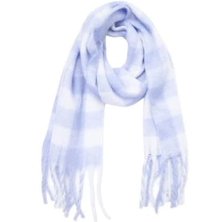 Fluffy Plaid Fringe Blanket Scarf