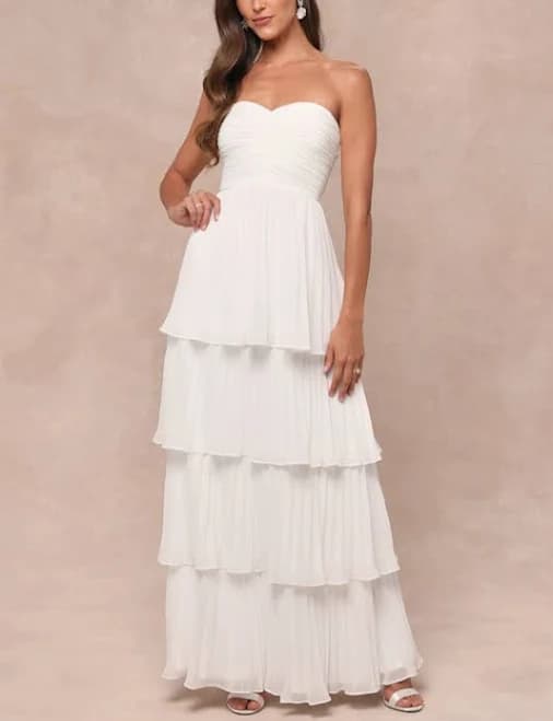 Lulus Strapless Tiered Maxi Dress