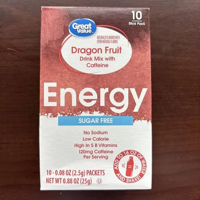 Dragon Fruit Energy Sugar Free With Caffeine Drink Mix Singles To Go
