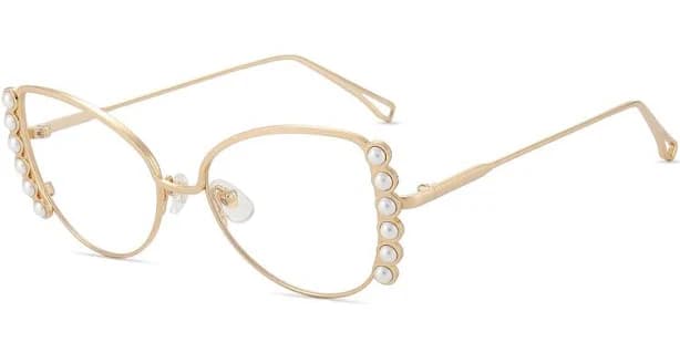 Firmoo Gold Cat-eye Prescription Glasses Metal Frame FMG2518