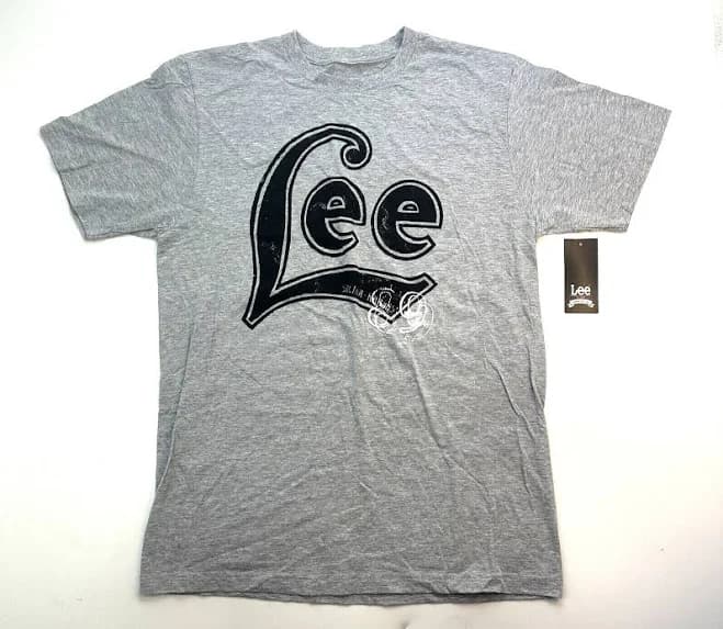 Lee Men's Short Sleeve Logo Crew Neck T-Shirt Sizes M- 2XL Grey